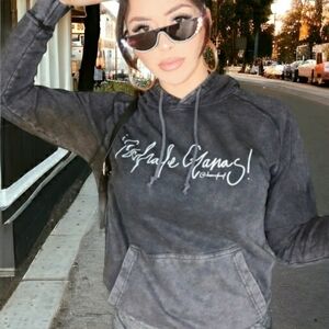 Lane Seven Echale Ganas! Vintage Black Hooded Sweatshirt - Size Small